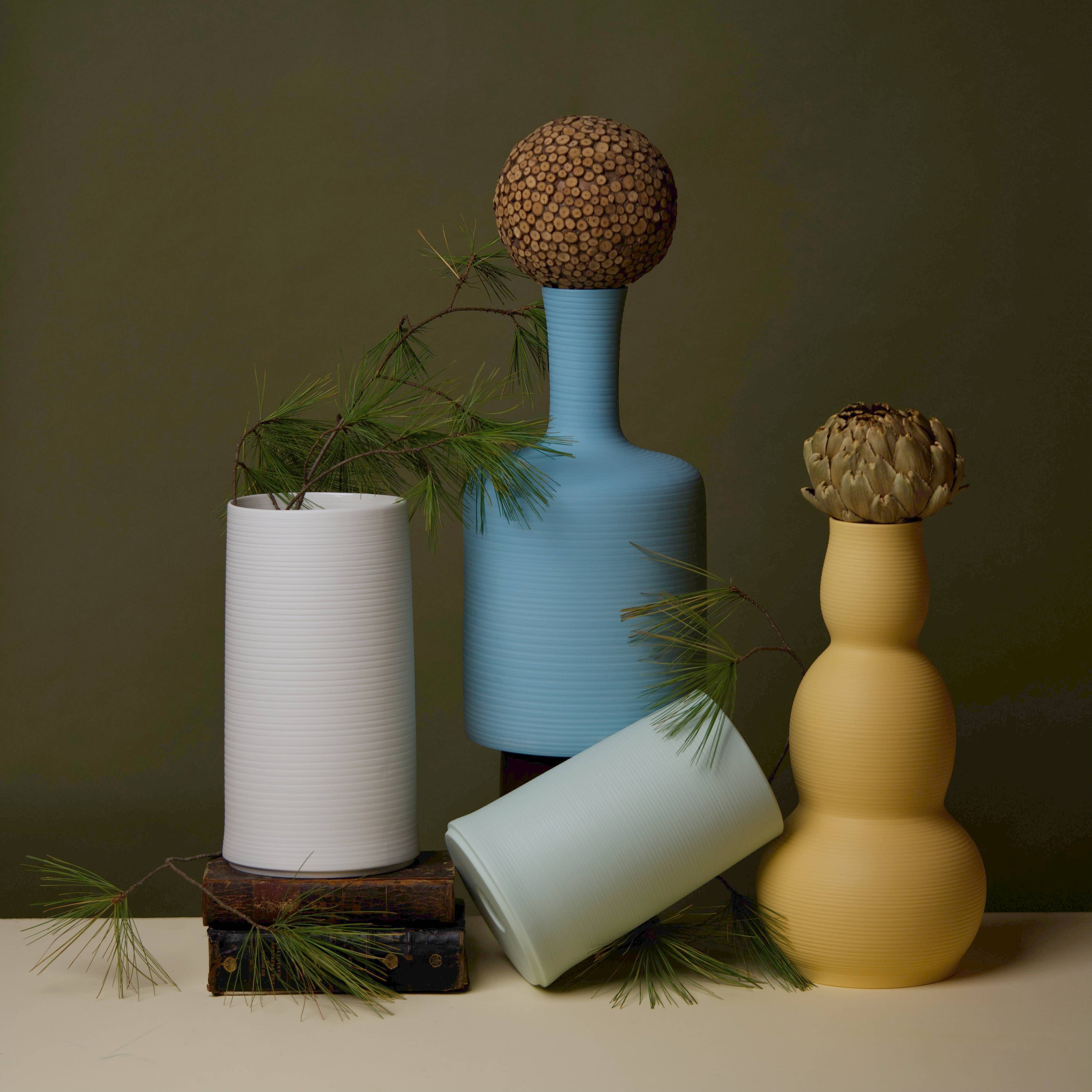 Cold Mountain Matte Porcelain Gourd Vase: Butter