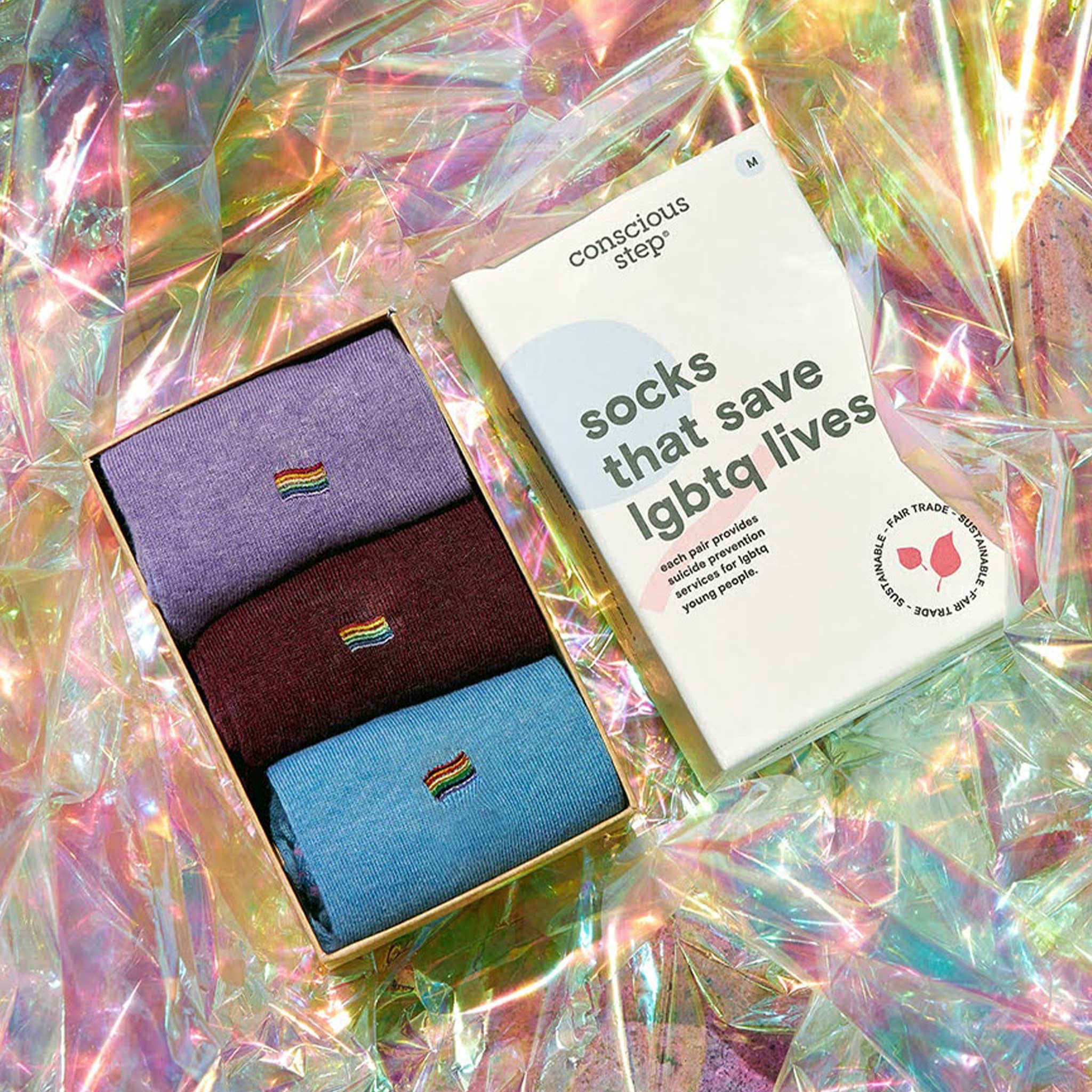 Boxed Set Socks that Save LGBTQ Lives: Small