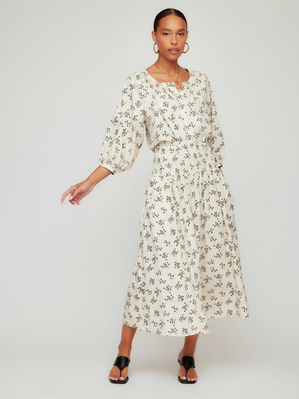 Smock Waist Black and Ivory