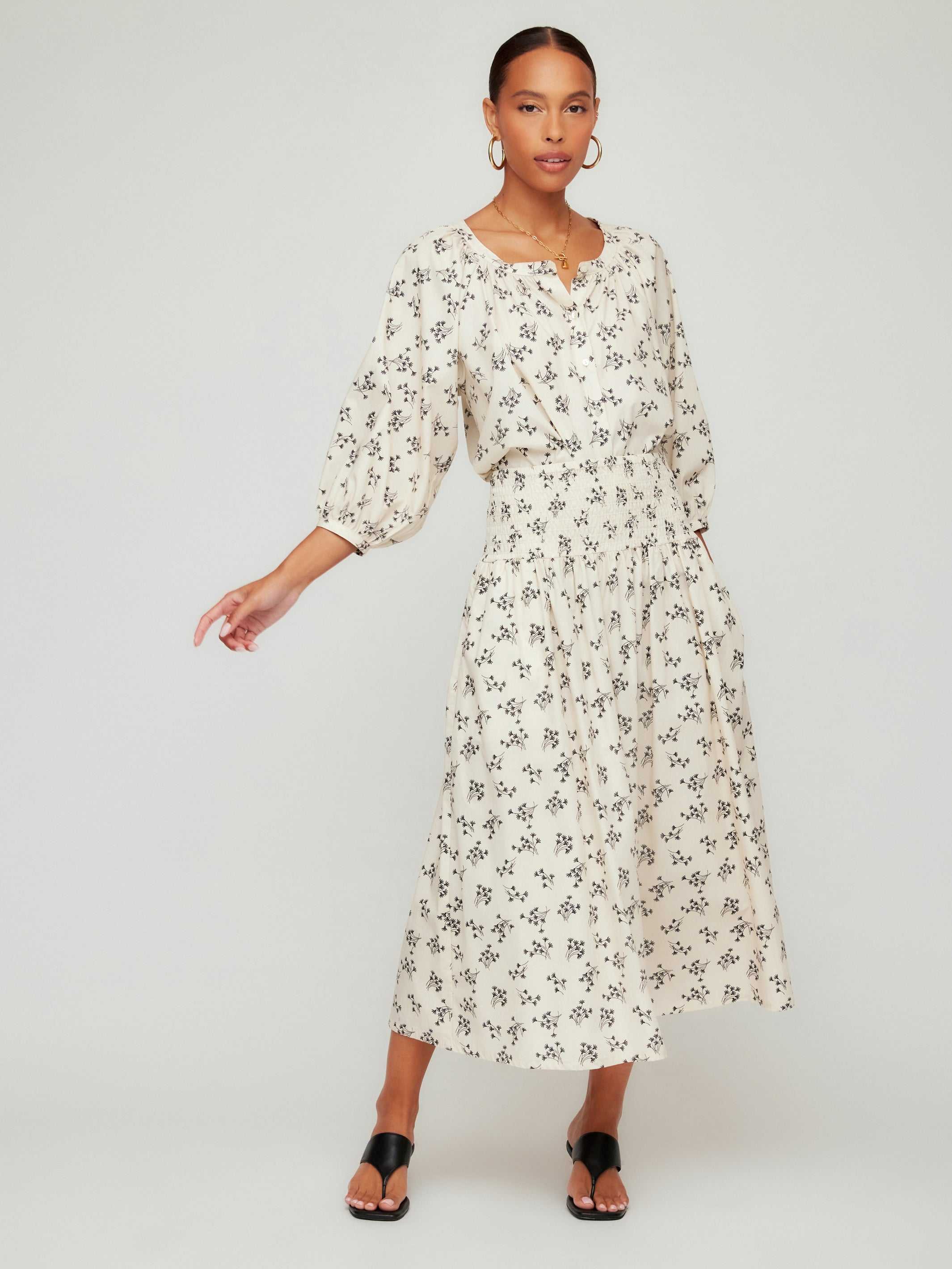Smock Waist Black and Ivory