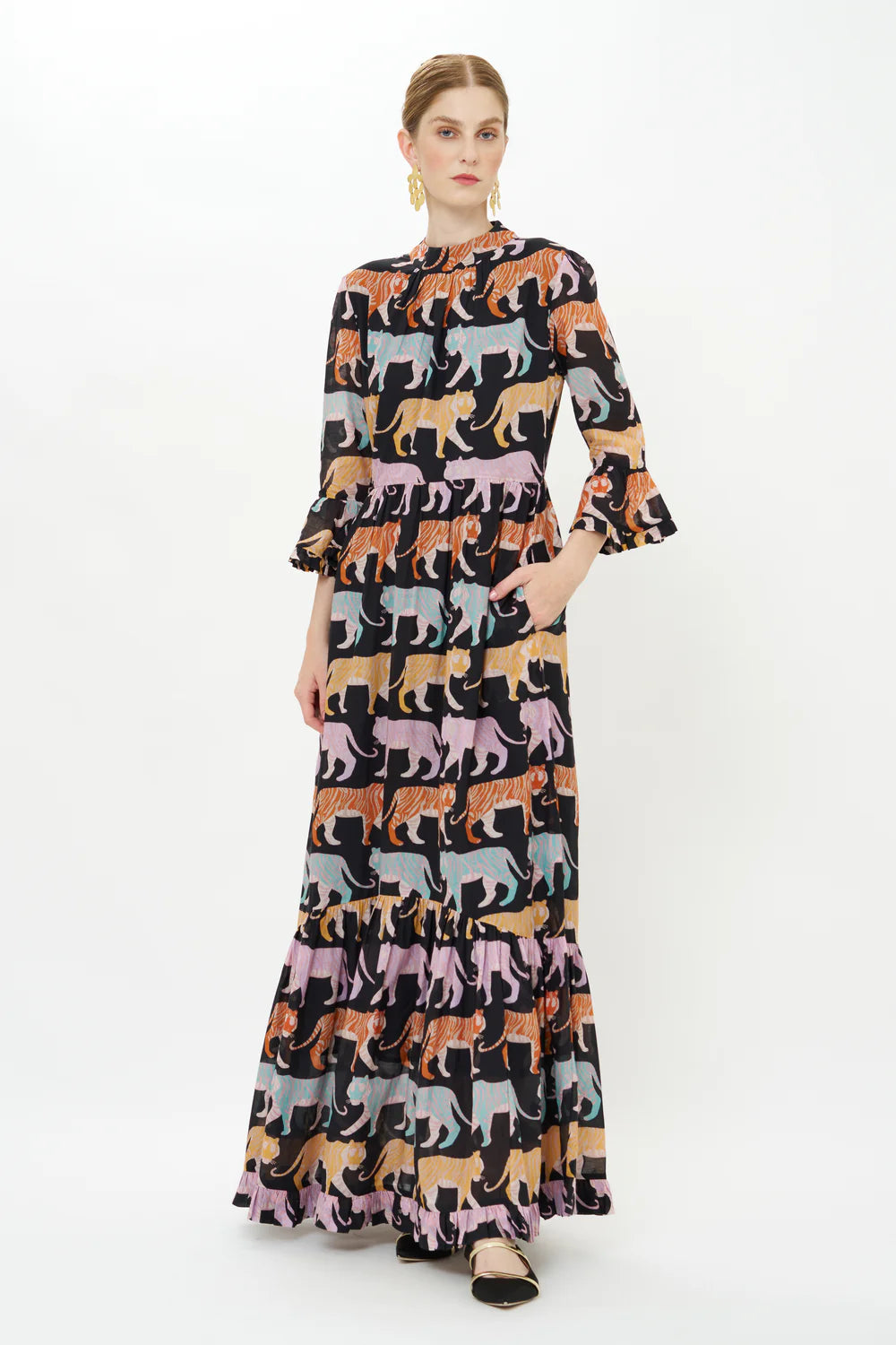High Neck Bell Maxi Raj Black