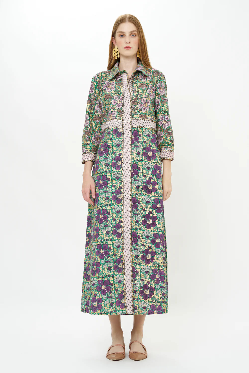 Shirt Dress Maxi Matera Green