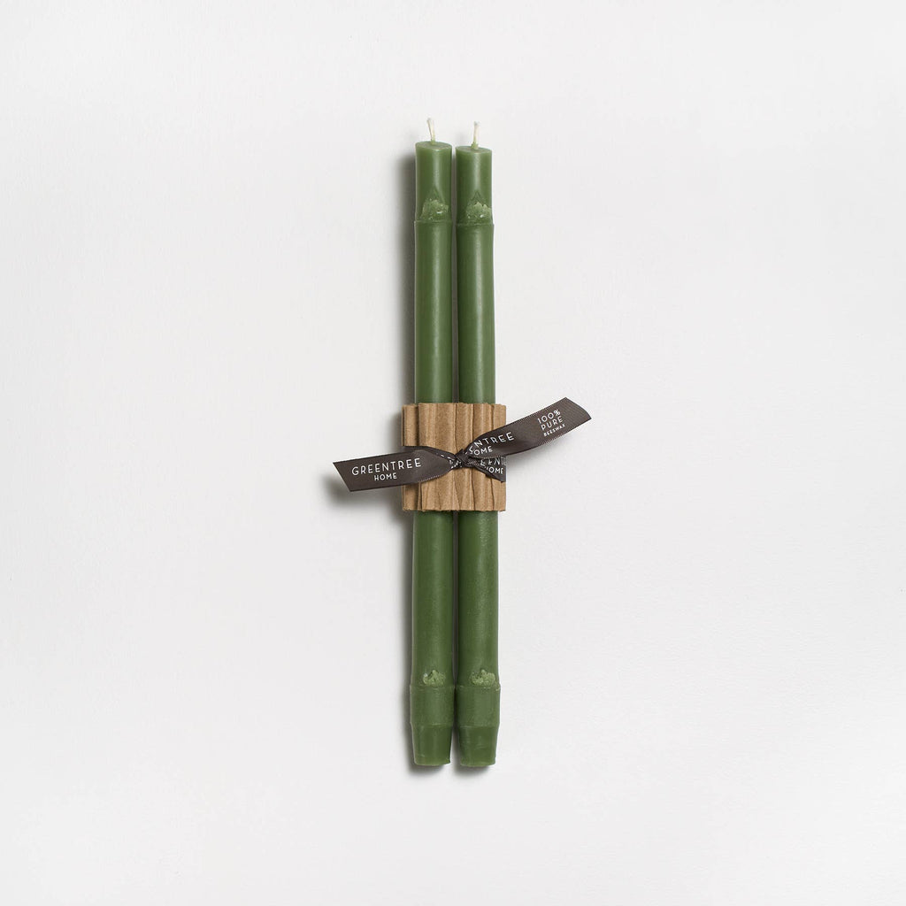 12" Bamboo Taper Candles: Burnt amber