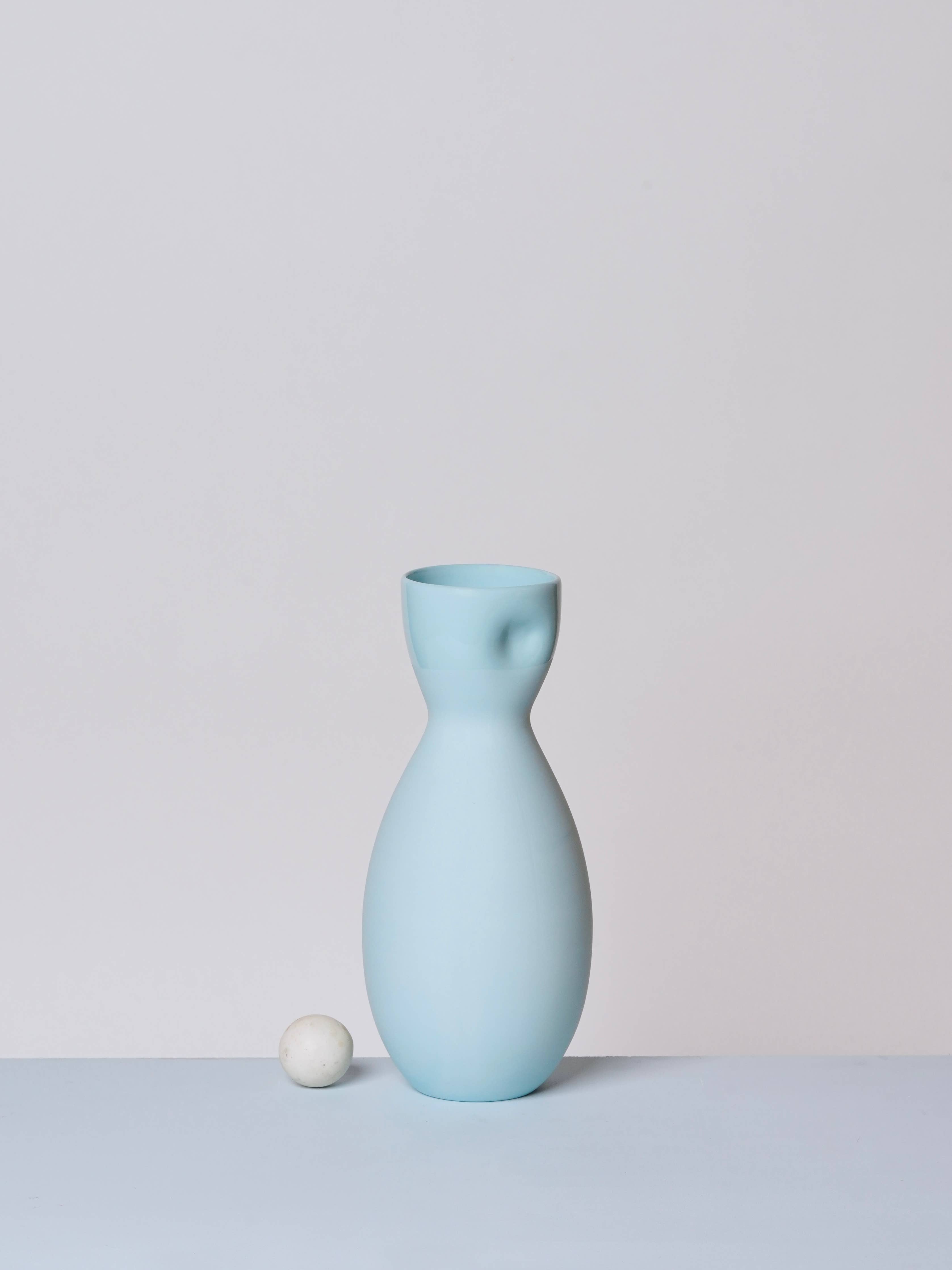 Unique Thumb Print Porcelain Carafe or Vase: Bisque