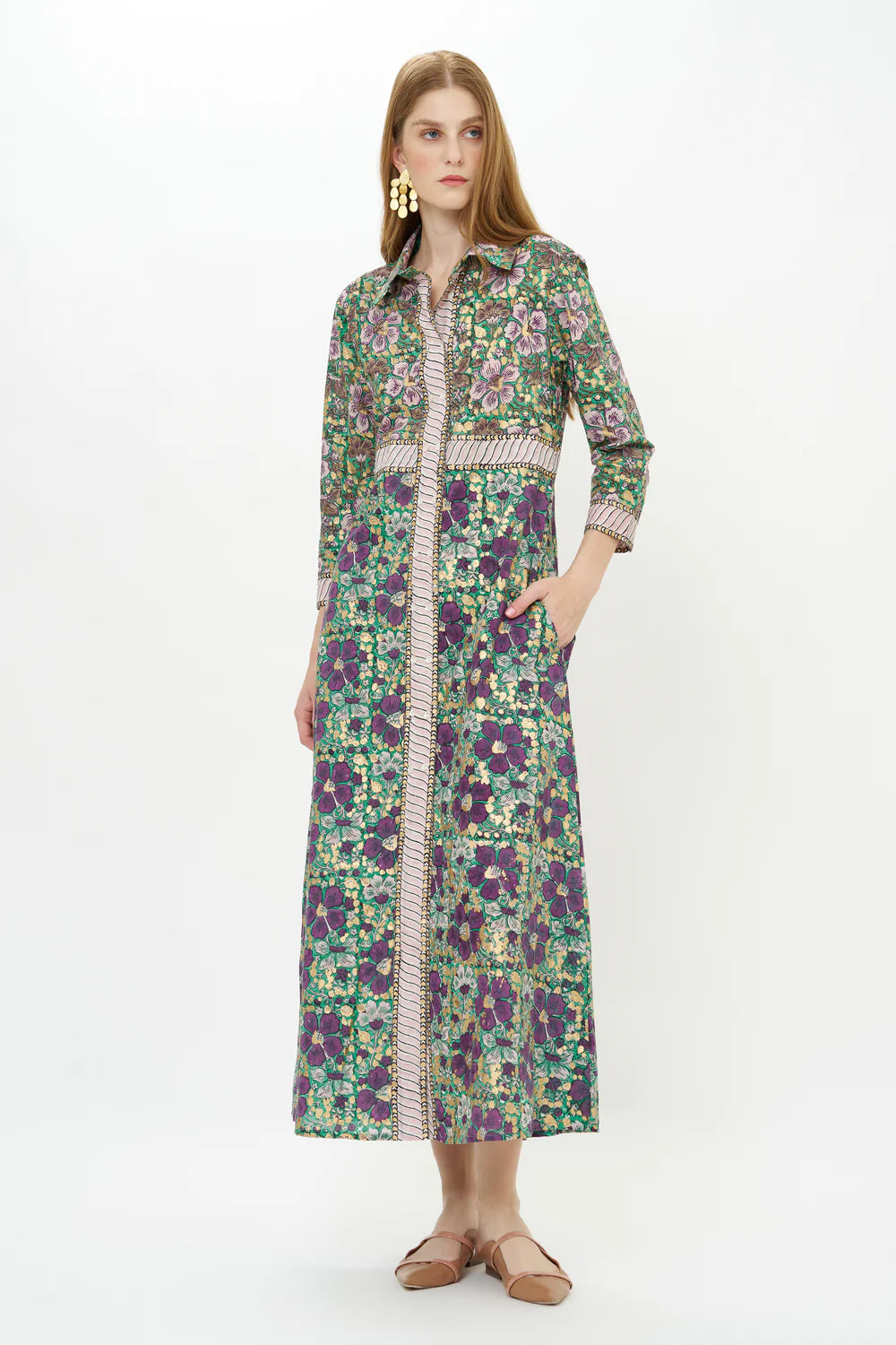 Shirt Dress Maxi Matera Green