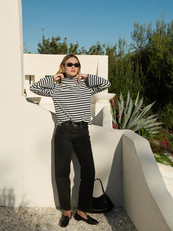 Neo Mock Striped Turtleneck