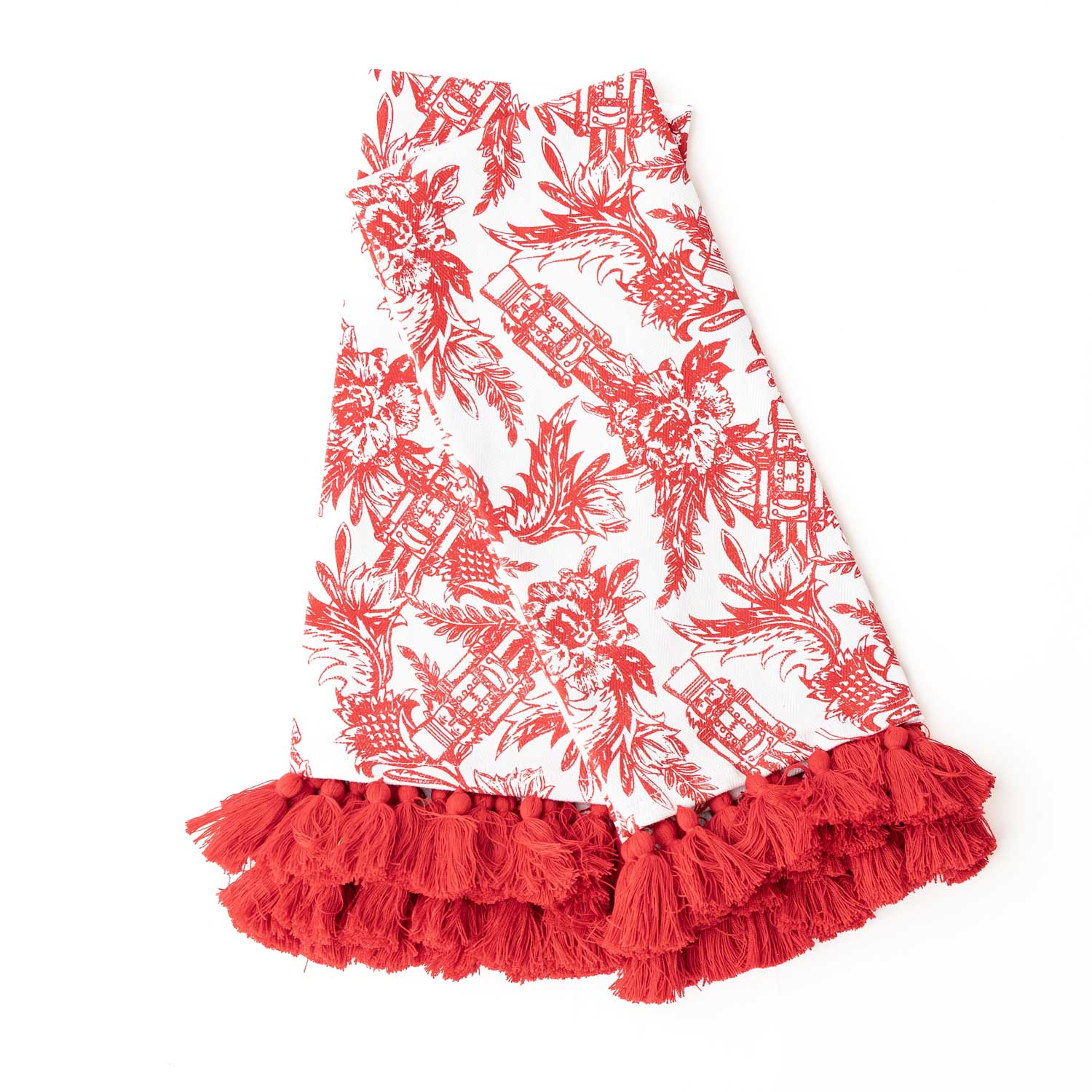 Nutcracker Toile Tassel Kitchen Towel Set