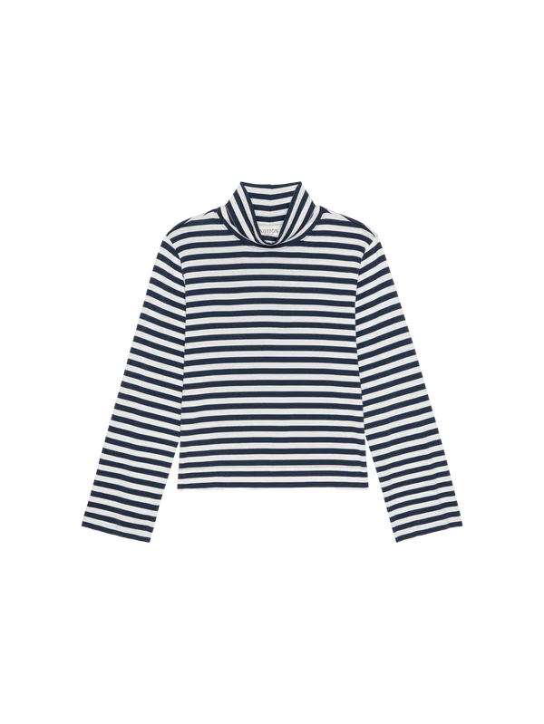 Neo Mock Striped Turtleneck