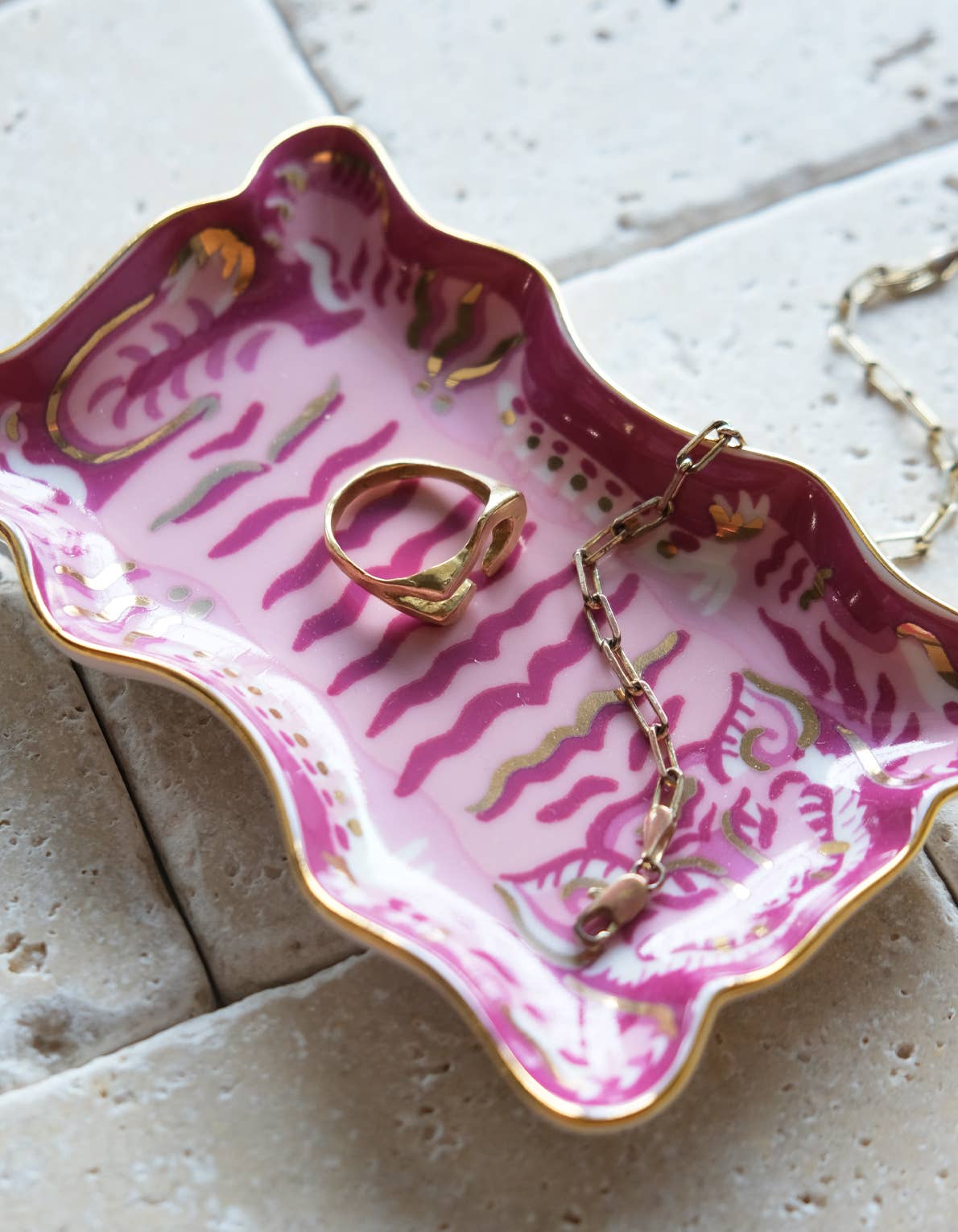 Tibetan Tiger Porcelain Trinket Dish