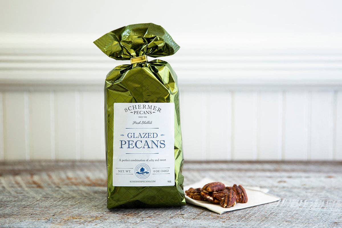 GLAZED PECANS - Georgia Pecans - 12 Foil Bags/Case