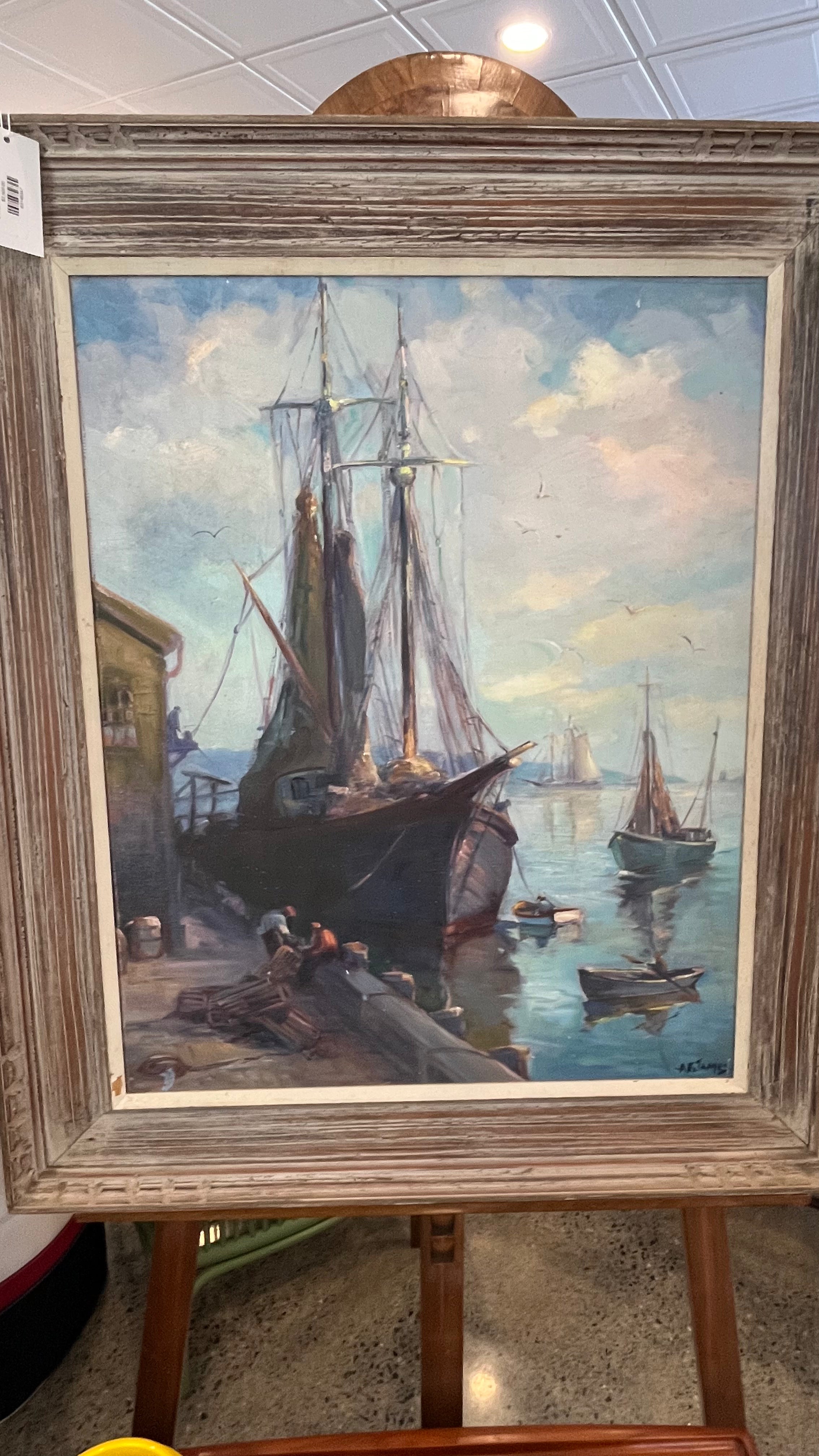 E. A. James Harbor Scene 40 x 33"