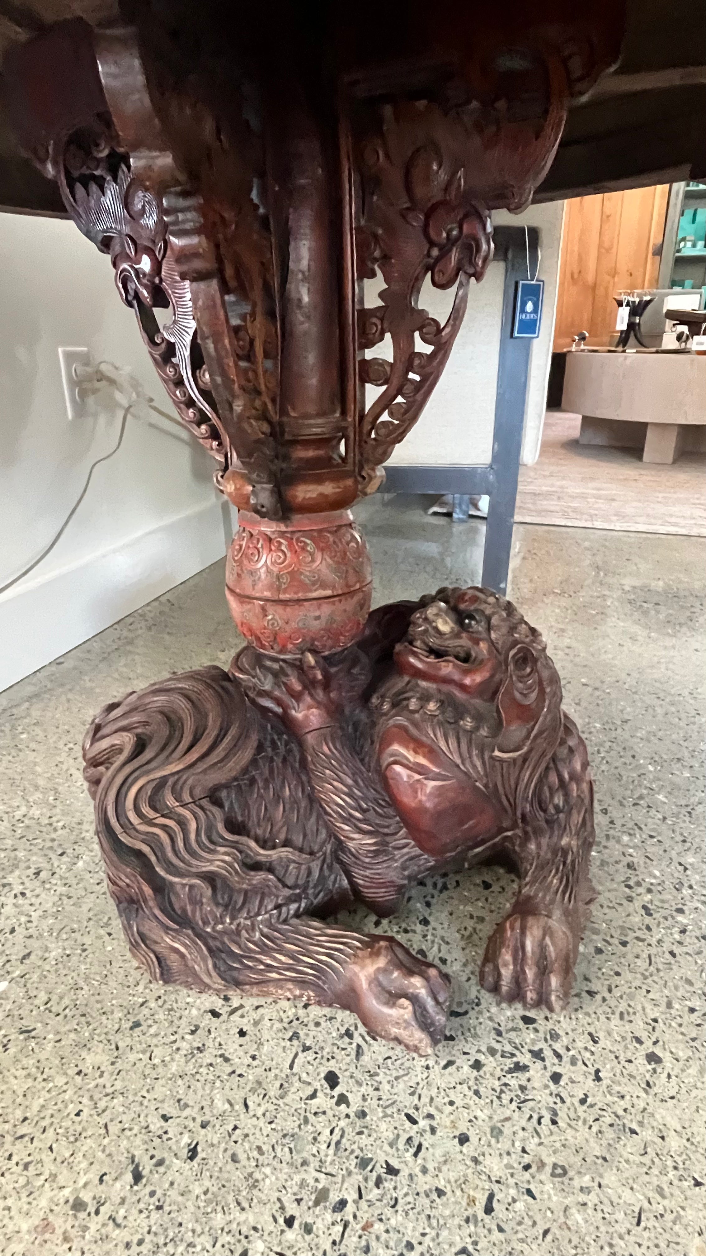 Antique Extraordinary Chinese Carved Table