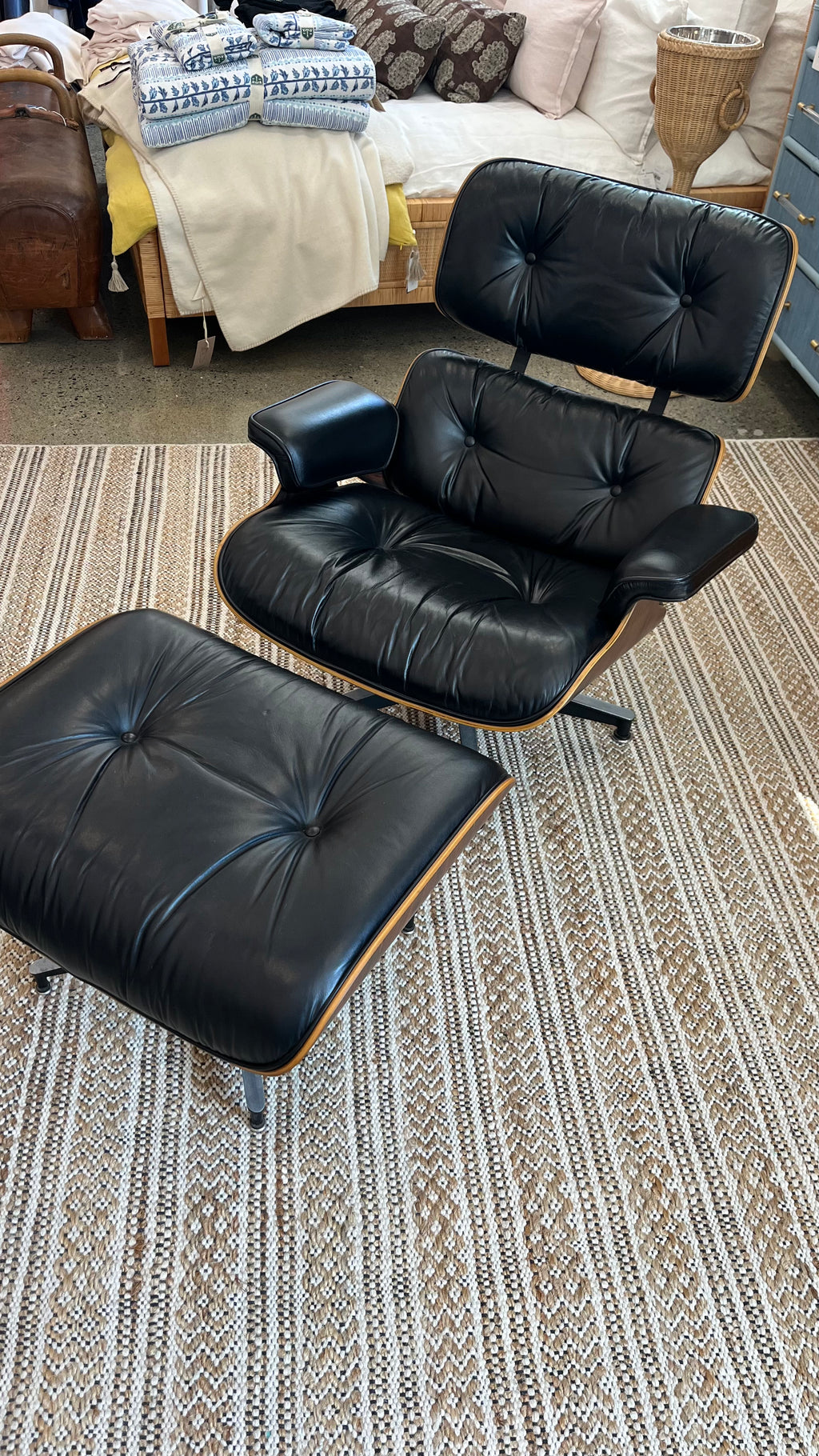 Antique Eames MCM Rosewood Herman Miller Chair and Ottoman