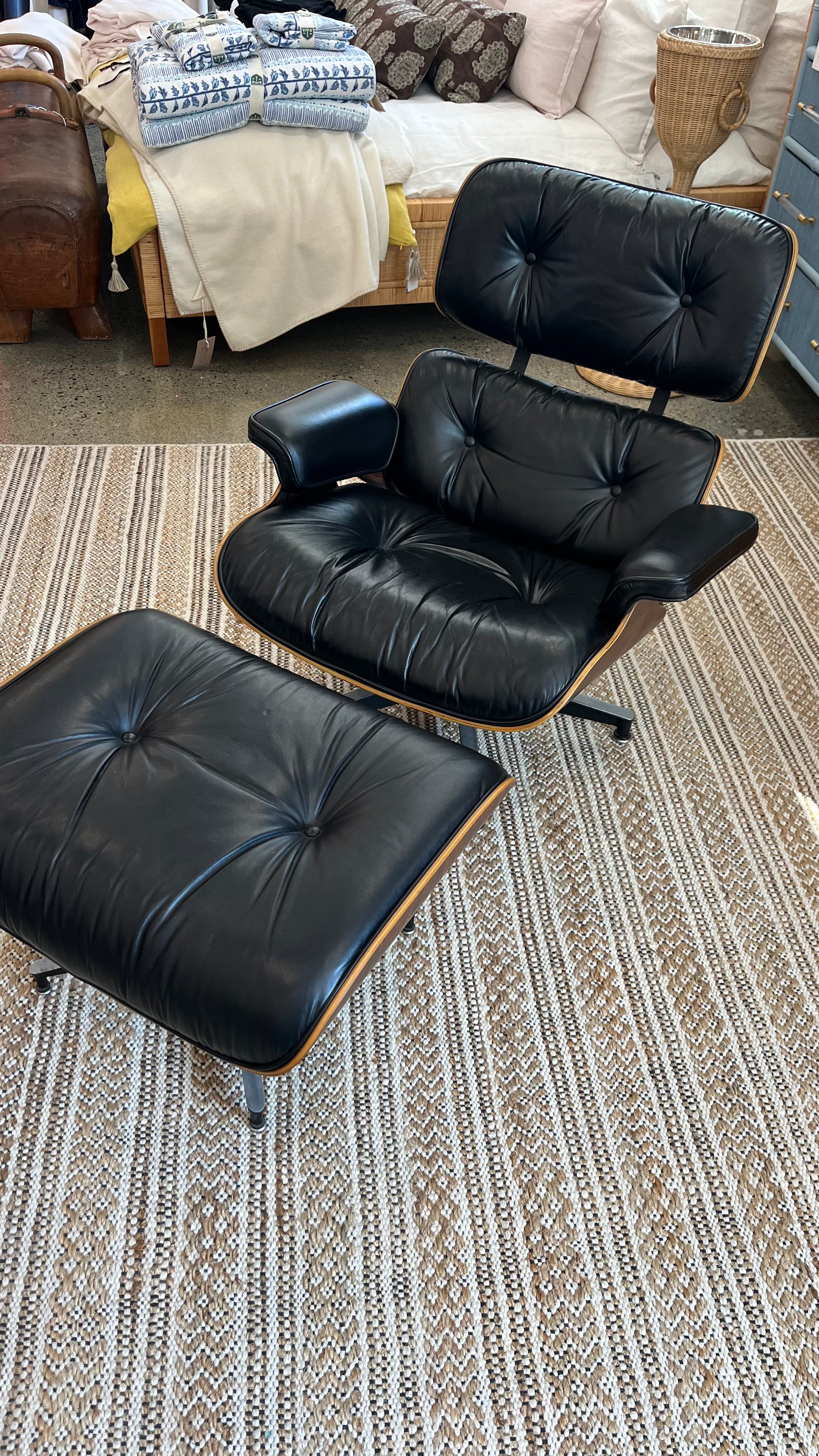 Antique Eames MCM Rosewood Herman Miller Chair and Ottoman