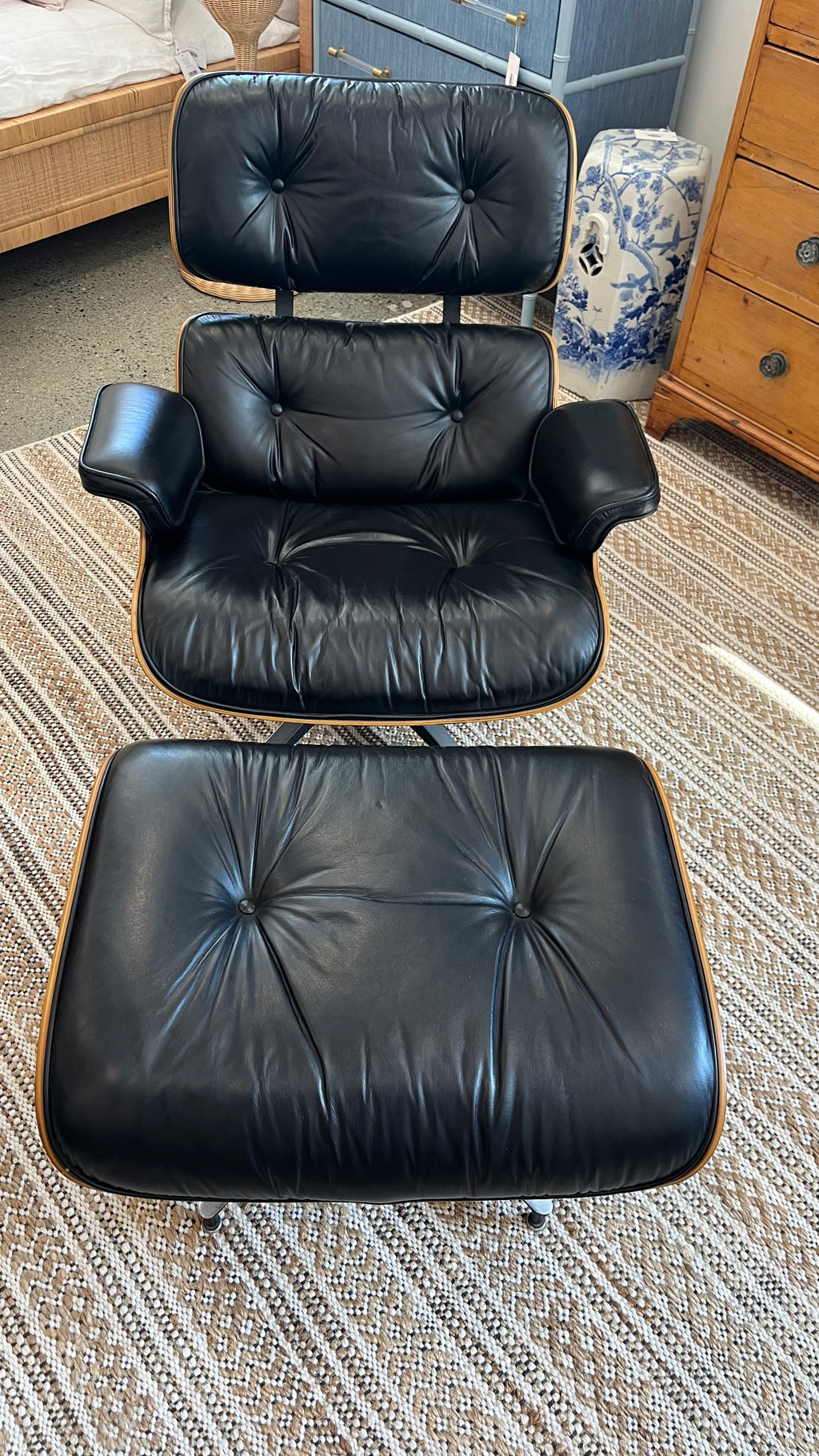 Antique Eames MCM Rosewood Herman Miller Chair and Ottoman