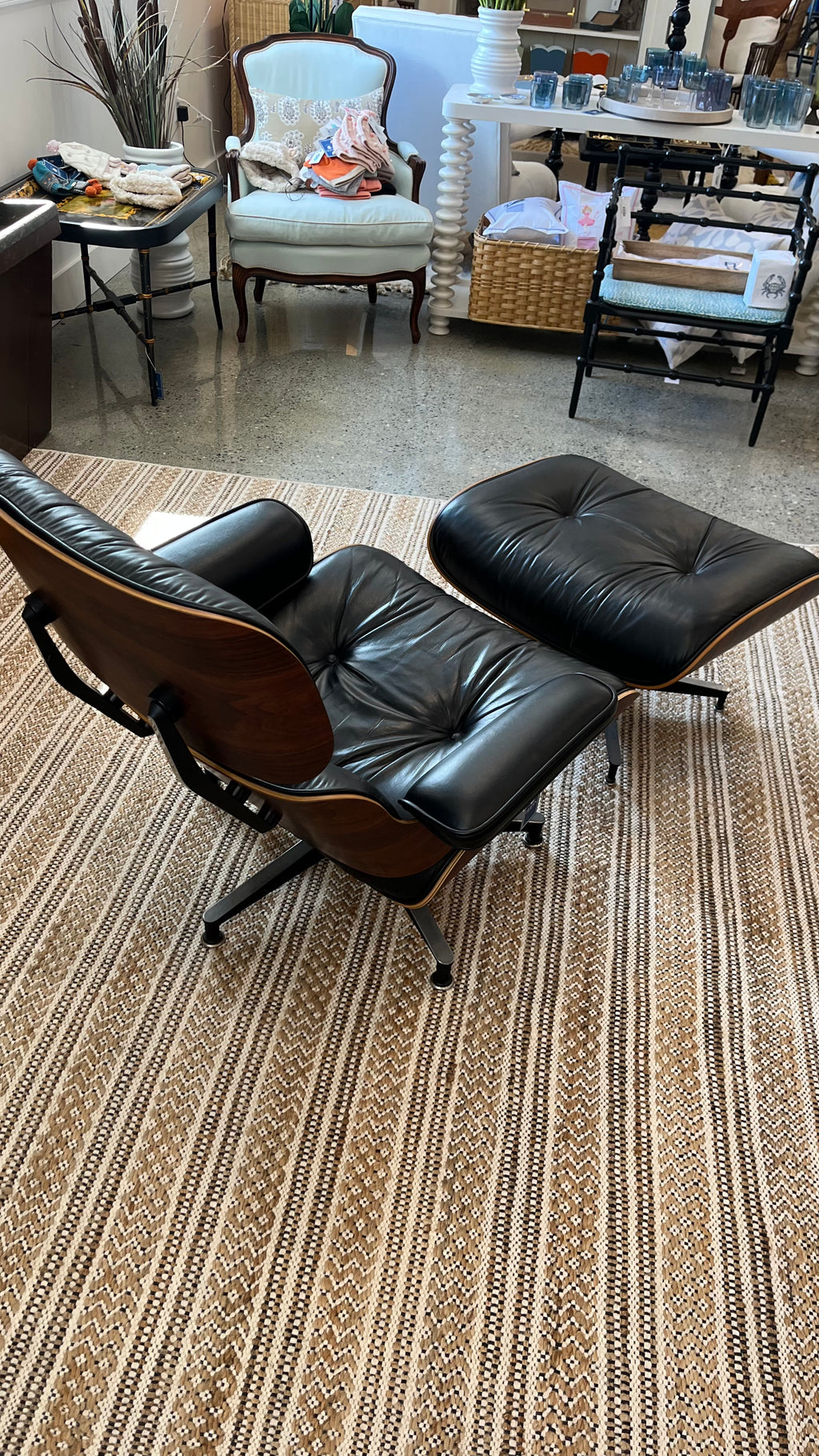 Antique Eames MCM Rosewood Herman Miller Chair and Ottoman