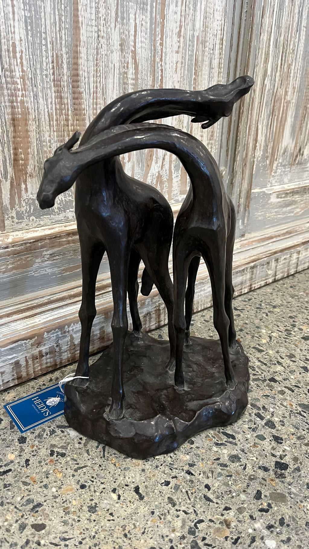 Antique Bronze Sculpture of Giraffes