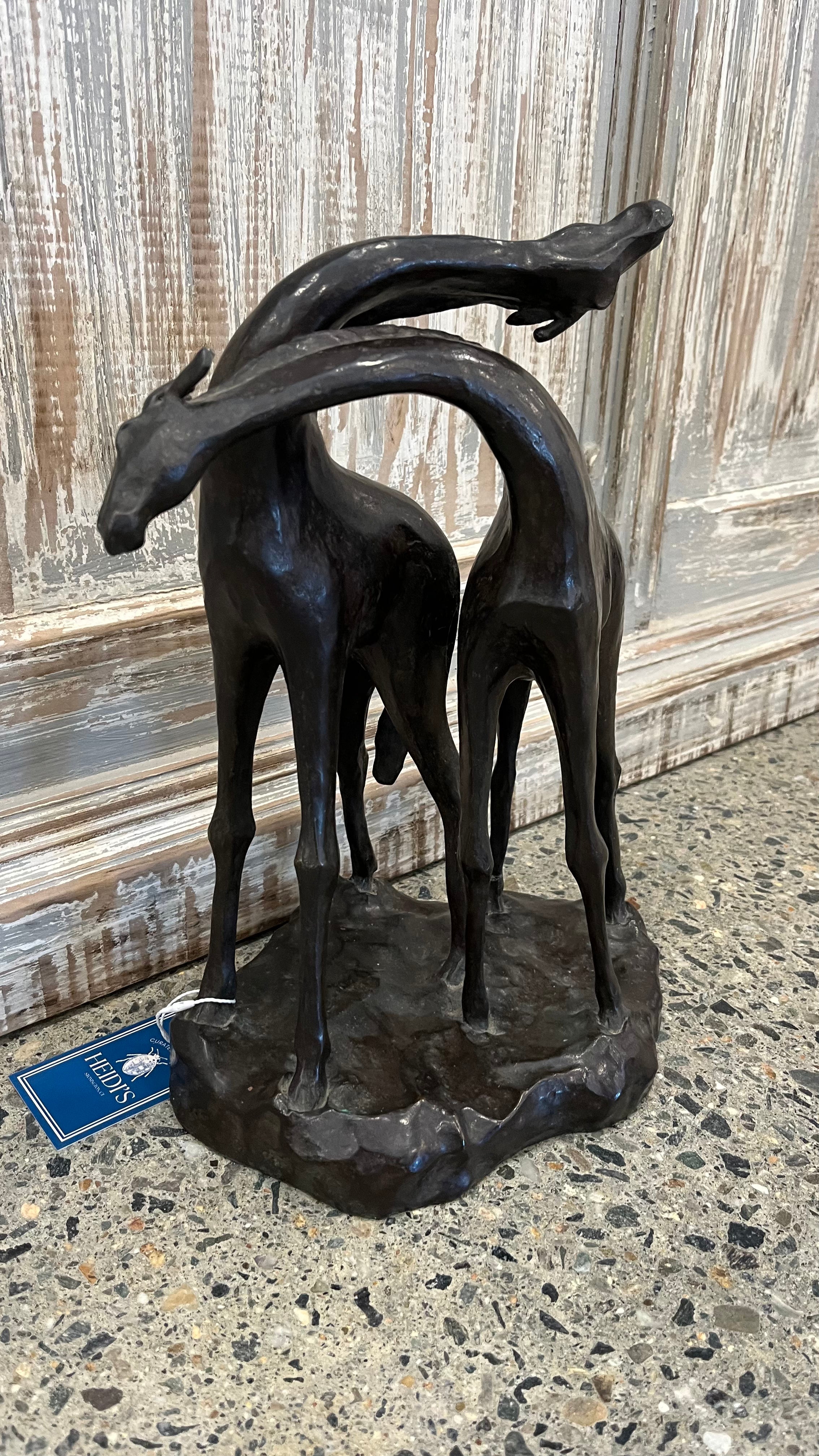 Antique Bronze Sculpture of Giraffes