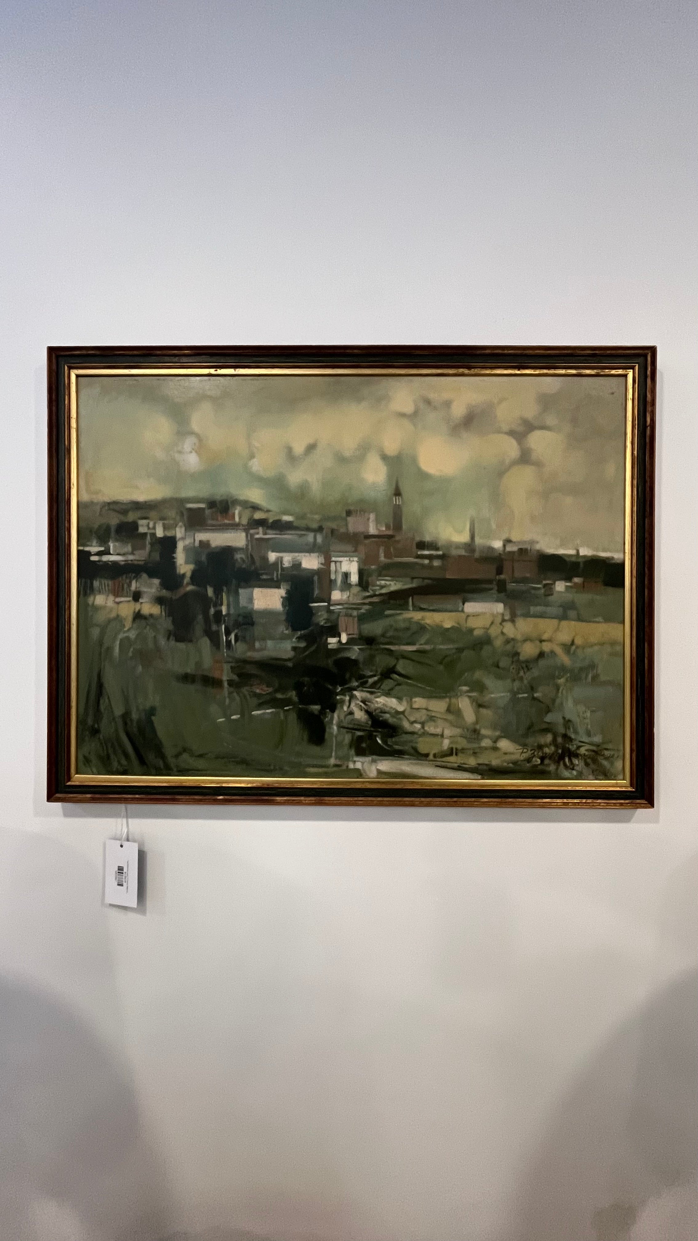 Paul Zimmerman Signed Oil Painting Village Scene 1921-2007