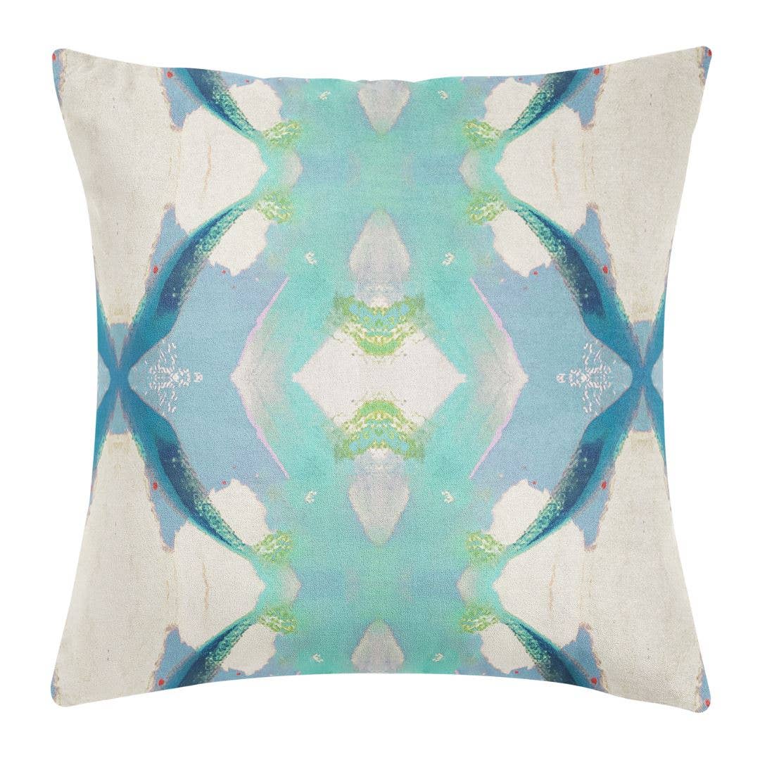 Jasmine Blue Decorative Pillow: 22" x 22" Throw Pillow