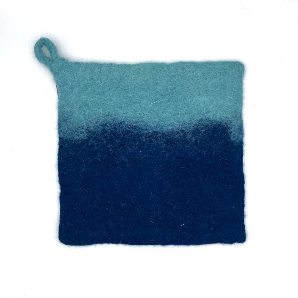 Two-tone Felt Pot Holder: Fuschia and Orange