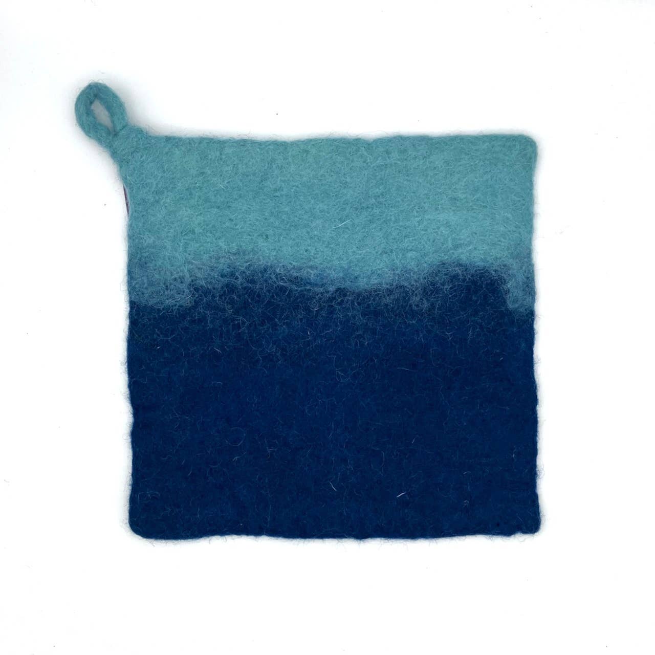 Two-tone Felt Pot Holder: Fuschia and Orange