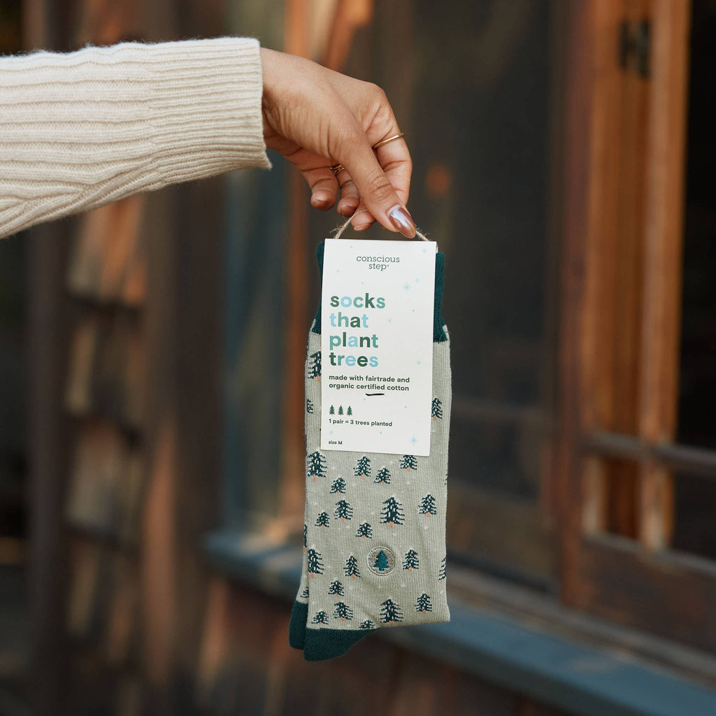 Socks that Plant Trees (Snowy Trees): Small