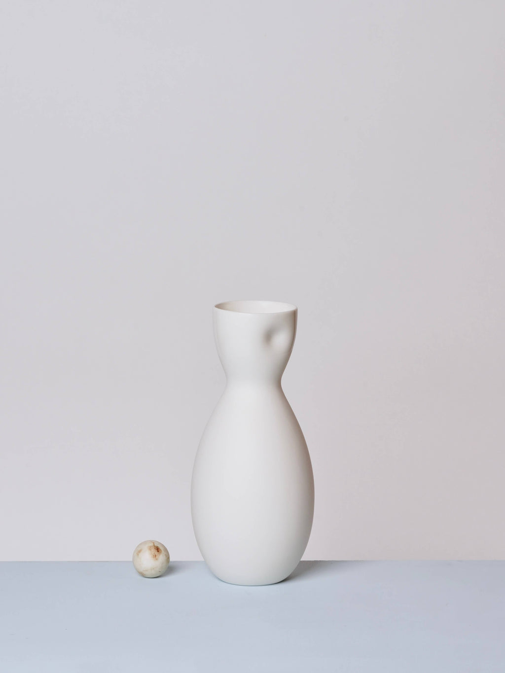 Unique Thumb Print Porcelain Carafe or Vase: Bisque