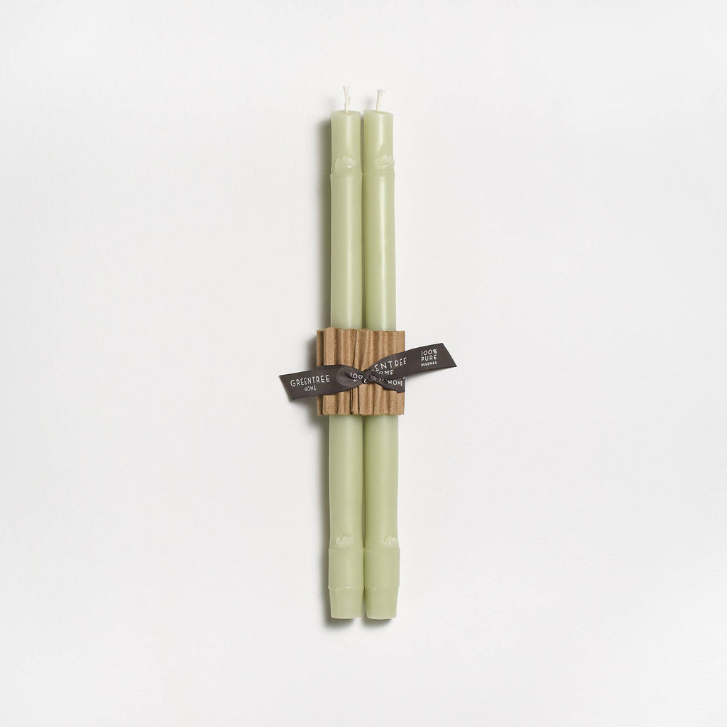 12" Bamboo Taper Candles: Burnt amber
