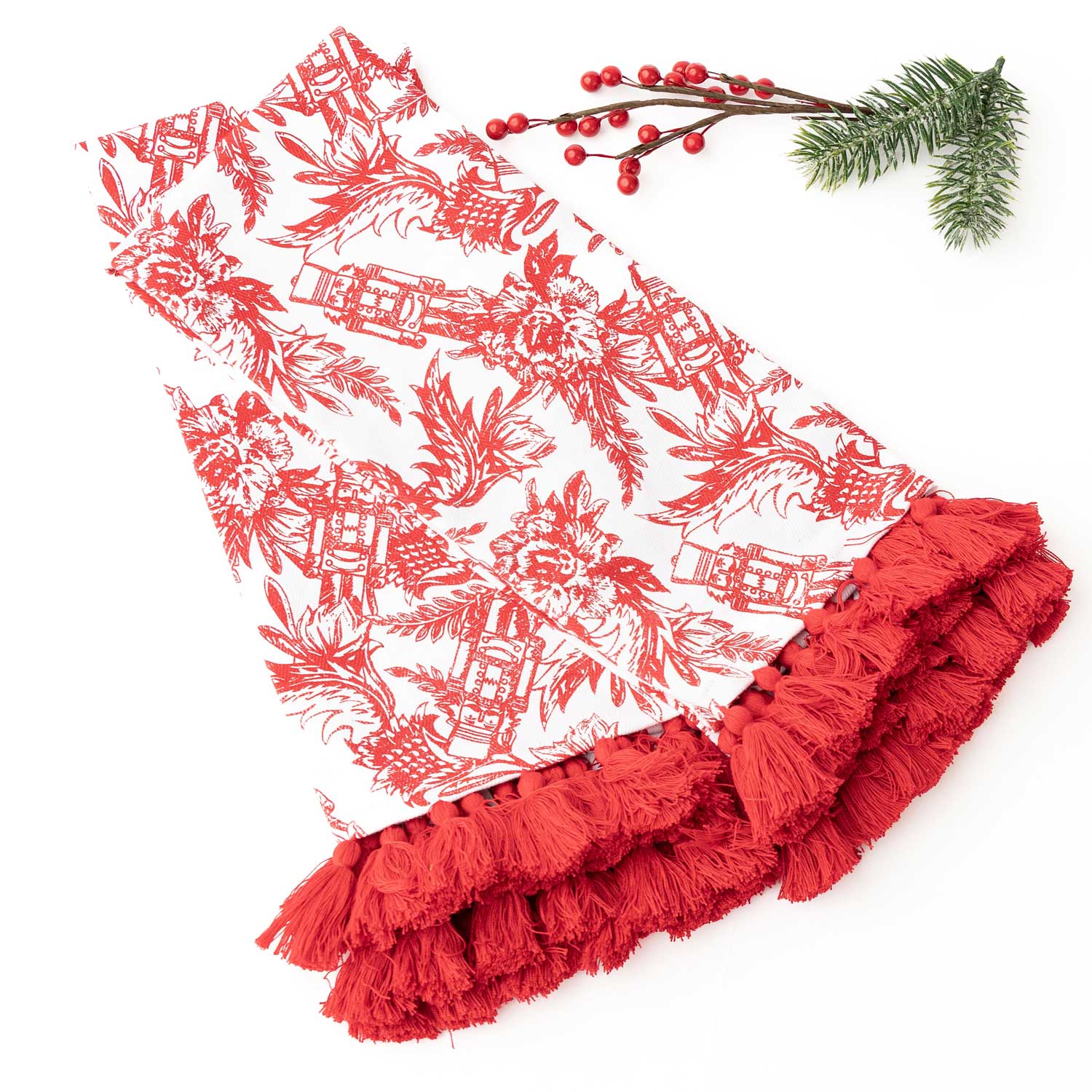 Nutcracker Toile Tassel Kitchen Towel Set