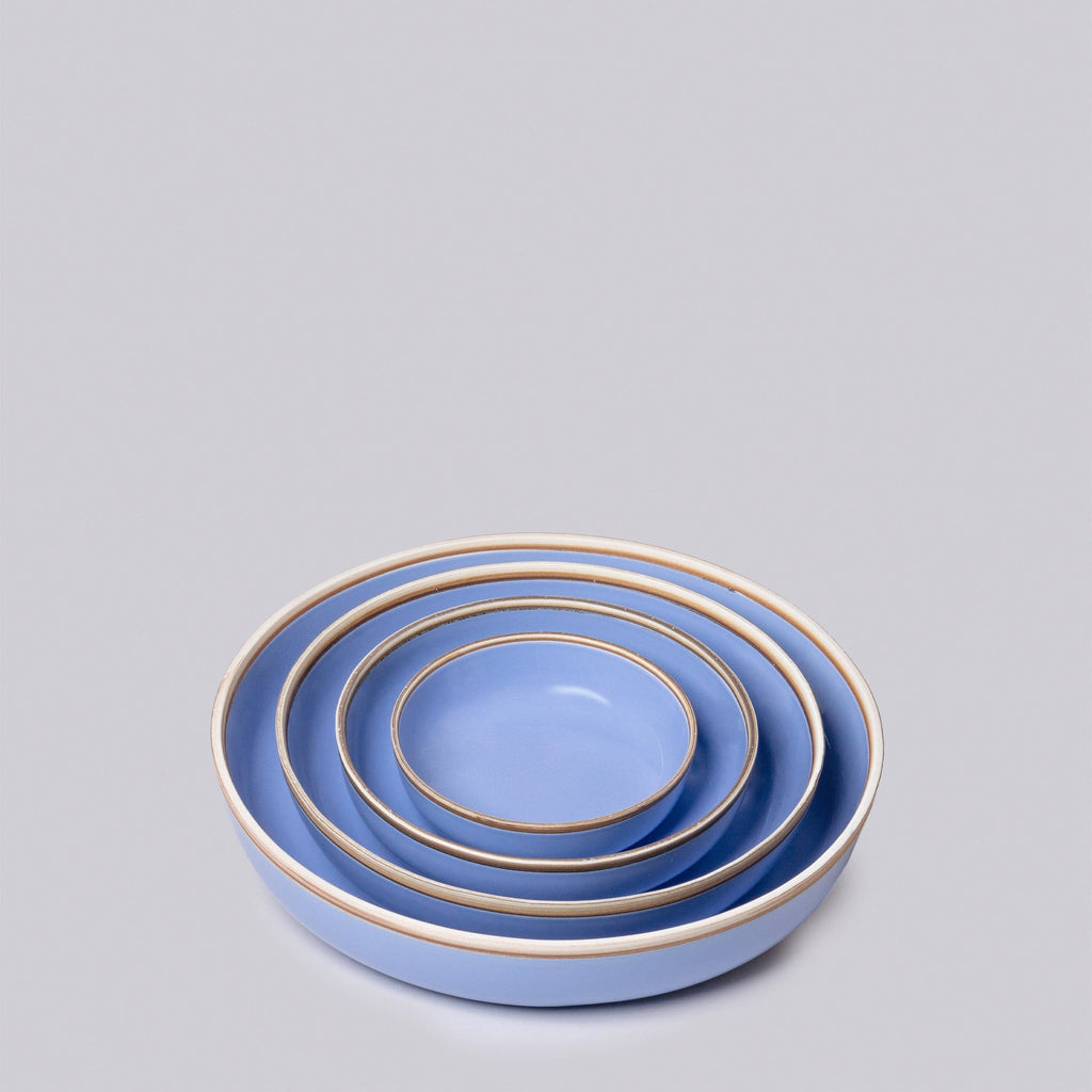 Lavender Glossy Porcelain Nesting Hermit Bowls: Lavender / Small