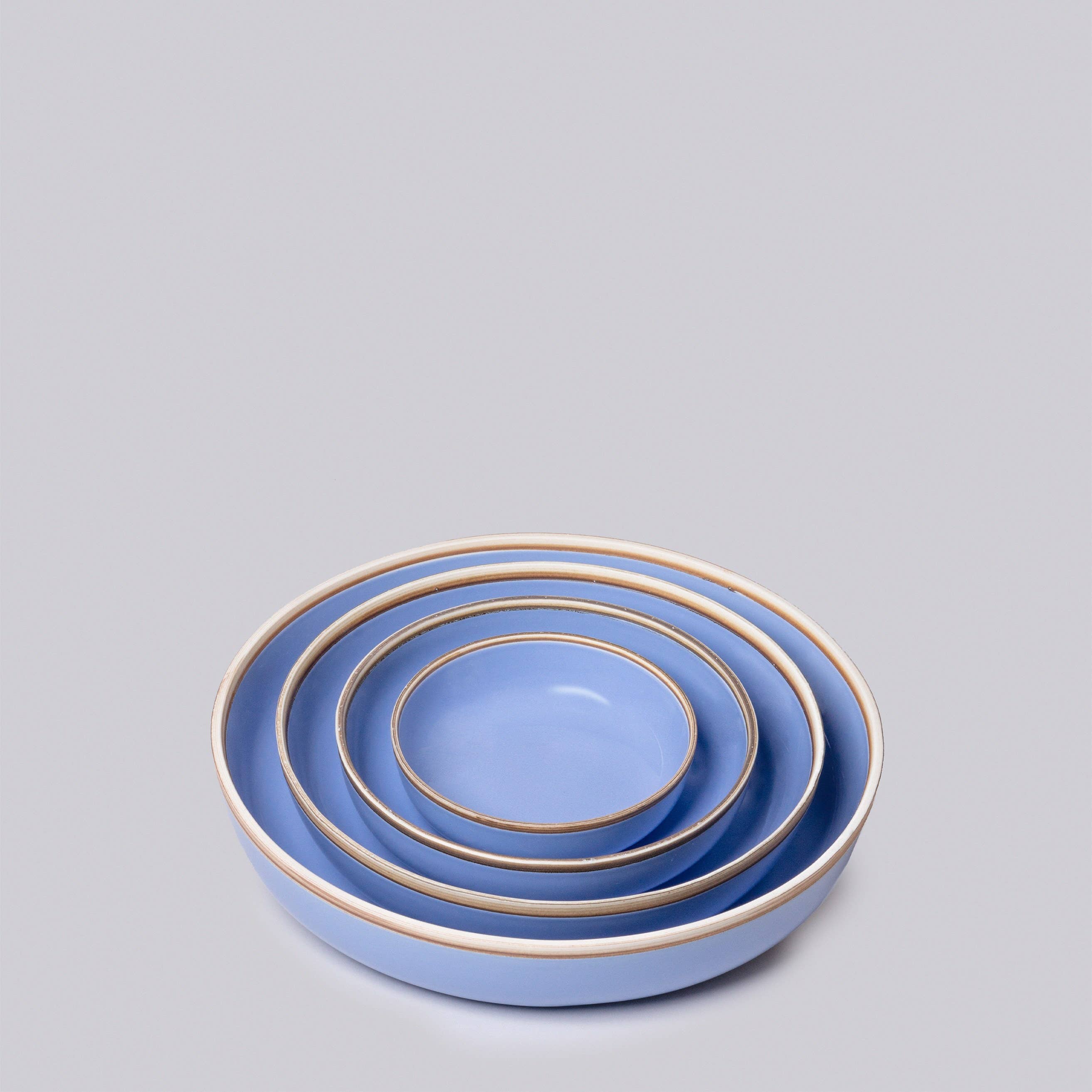 Lavender Glossy Porcelain Nesting Hermit Bowls: Lavender / Small