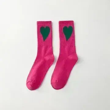 Women's Socks with Hearts: Khaki