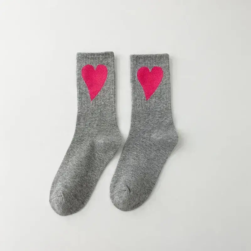 Women's Socks with Hearts: Khaki