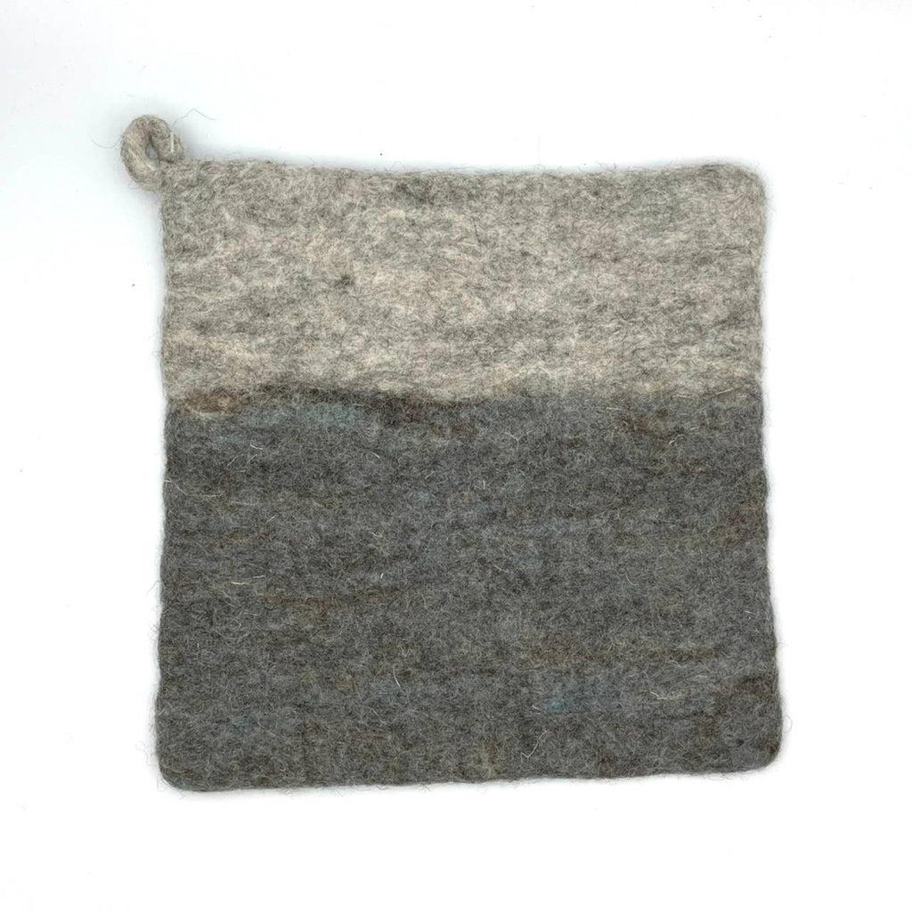 Two-tone Felt Pot Holder: Fuschia and Orange