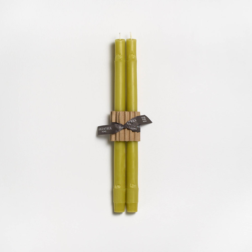 12" Bamboo Taper Candles: Burnt amber