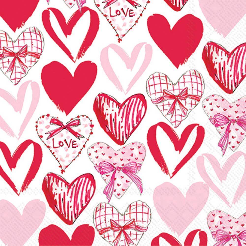 Paper Cocktail Napkins 20 Ct Valentine Hearts Rosanne Beck