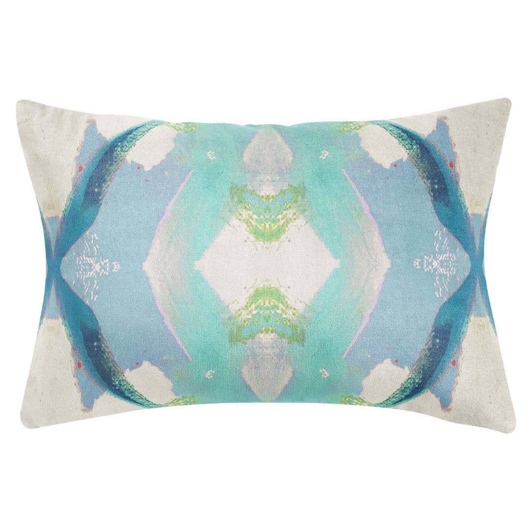 Jasmine Blue Decorative Pillow: 22" x 22" Throw Pillow